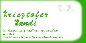 krisztofer mandi business card